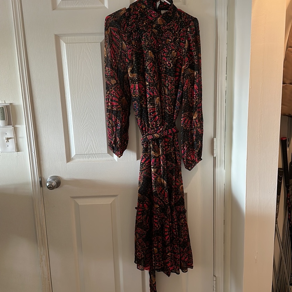 Farm Rio Midi Ruffle Dress XS - Picture 3 of 7